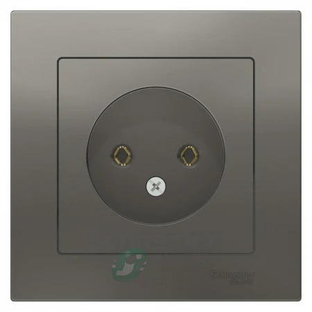 ATN000940 - ATLASDESIGN РОЗЕТКА без заземления, 16А, в сборе, СТАЛЬ