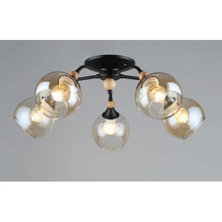 5062/5 BK+WOOD (2) Люстра (RL) 