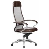 Компьютерное кресло SL-1.04, темно-коричневый, кожа искусственная NewLeather, ткань сетчатая, армированная арамидным волокном