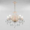 Подвесная люстра с хрусталем Eurosvet 3113/5 белый с золотом/прозрачный хрусталь Strotskis