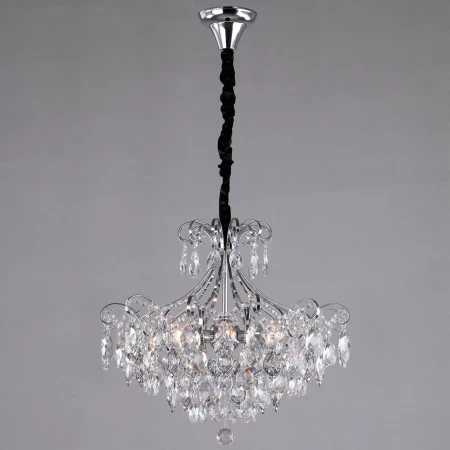 Хрустальная подвесная люстра Eurosvet 10080/6 хром / прозрачный хрусталь