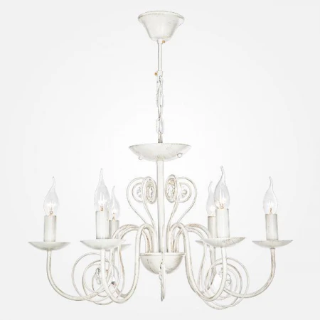 Люстра с прозрачным хрусталем Eurosvet 60018/6 белый с золотом