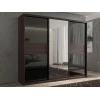 Шкафы-купе 3-х дверный Кааппи 9 венге, зеркальный, черный 