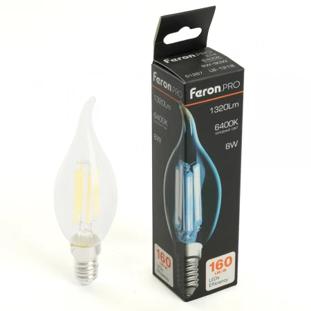 Лампа светодиодная Feron.PRO LB-1218 Свеча на ветру E14 1320LM 8W 175-265V 6400K 51267 Лампа светодиодная Feron.PRO LB-1218 Свеча на ветру E14 1320LM 8W 175-265V 6400K 51267