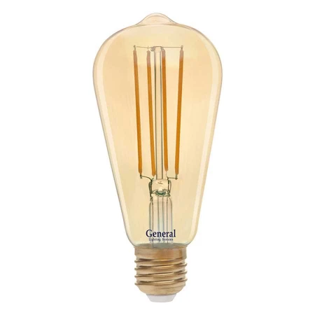 Лампа General GLDEN-ST64S-13-230-E27-2700 Золотая Лампа General GLDEN-ST64S-13-230-E27-2700 Золотая