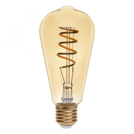 Лампа General GLDEN-ST64SS-7-230-E27-2700 Золотая Лампа General GLDEN-ST64SS-7-230-E27-2700 Золотая