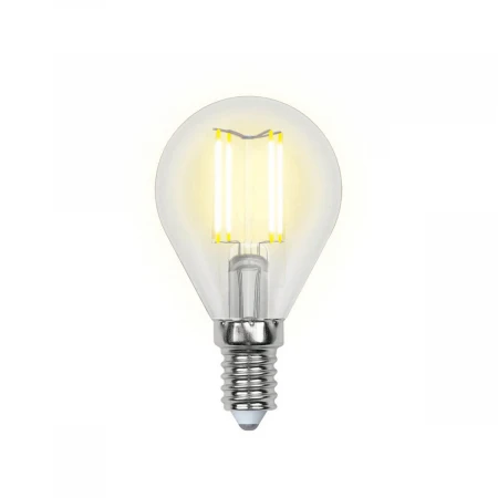 Лампа светодиодная филаментная Uniel E14 5W 4000K LED-G45-5W/NW/E14/CL/DIM GLA01TR UL-00002870