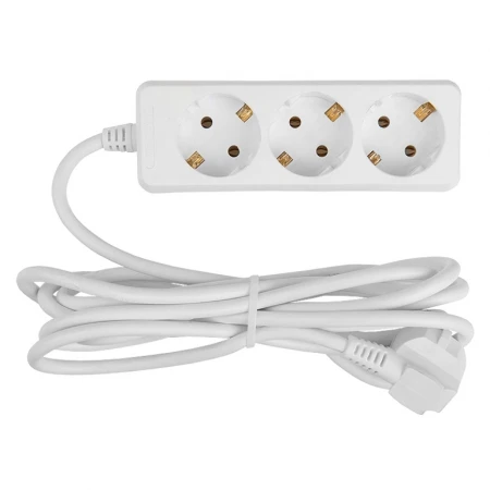 Удлинитель бытовой General GES-16-3x100-3-7m, 16А, 3х1 мм2, 3 места, 7 метров, с заземлением, без вылючателя
