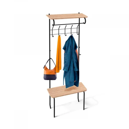 Гардеробная вешалка Sheffilton SHT-HW1 черный муар/дуб беленый 5470527301