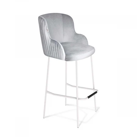 Барный стул Sheffilton SHT-ST39-1/S29 серое облако/белый муар 8781184102