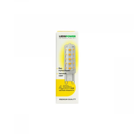 Светодиодная лампа LEDS POWER G9 4,5Вт 3000К 007038 Светодиодная лампа LEDS POWER G9 4,5Вт 3000К 007038