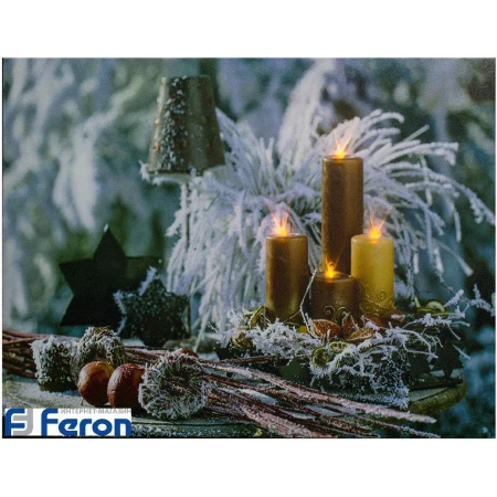 Световая картина "золотые свечи", lt115