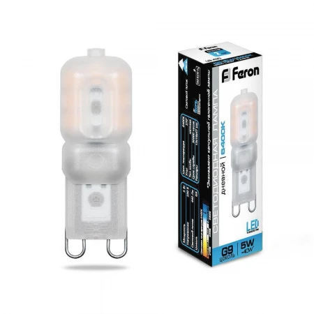 Лампа светодиодная Feron LB-430 G9 5W 6400K